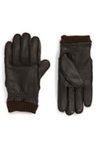 Men's Barbour Barrow Leather Gloves - Brown