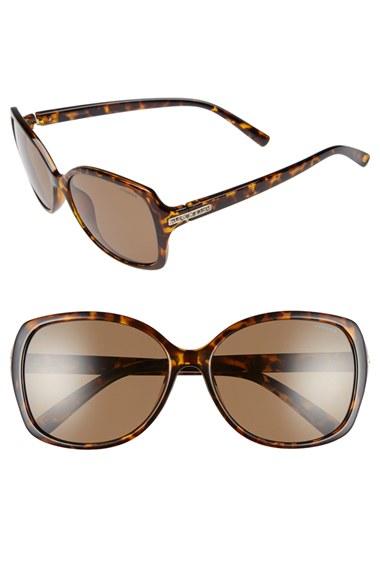 Women's Polaroid Eyewear 58mm Oversized Polarized Sunglasses - Havana/ Brown Polarized