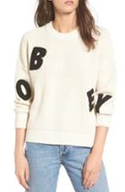 Women's Obey Jumbled Knit Sweater - Ivory