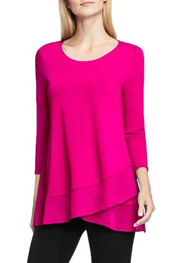 Women's Vince Camuto Asymmetrical Chiffon Hem Top - Pink