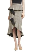 Women's Alice + Olivia Alessandra Stripe Peplum Ruffle Skirt - Beige