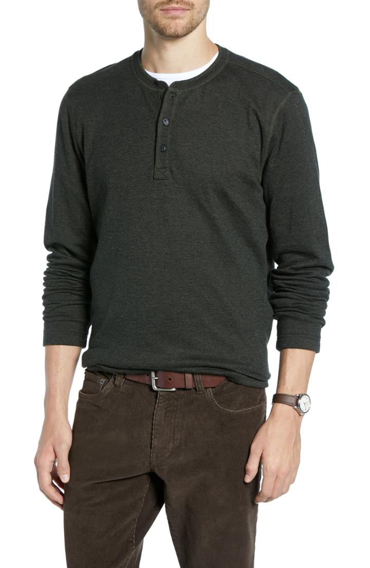 Men's 1901 Double Knit Henley - Green