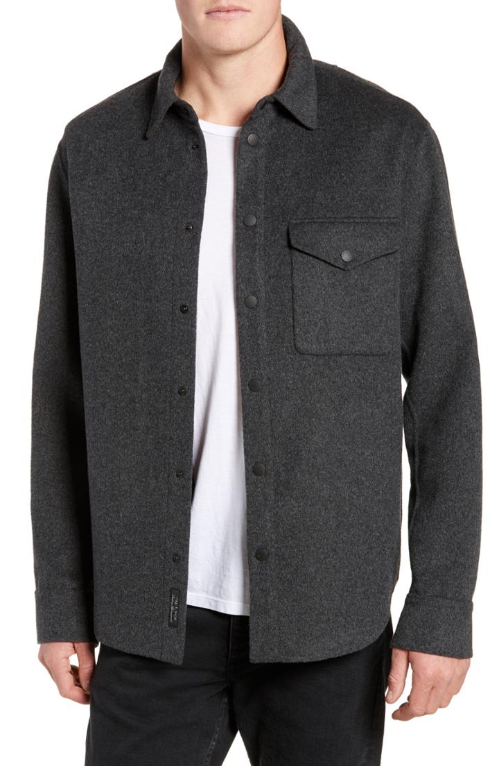Men's Rag & Bone Principle Wool Blend Shirt Jacket - Grey