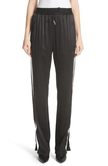 Women's Burberry Tanley Silk Track Pants Us / 34 It - Black
