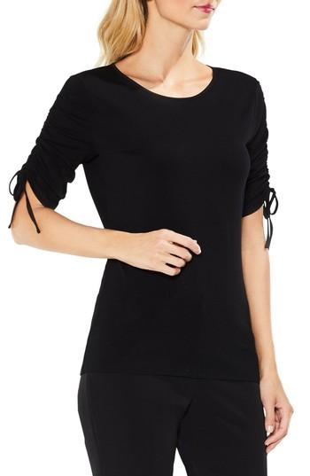 Women's Vince Camuto Ruched Elbow Sleeve Top - Black