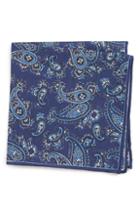 Men's Canali Paisley Cotton Pocket Square