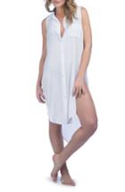 Women's Green Dragon Crinkle Cover-up Shirtdress - White
