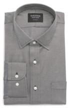 Men's Nordstrom Men's Shop Traditional Fit Solid Dress Shirt - 32/33 - Black