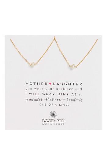 Women's Dogeared Mother Daughter Set Of 2 Pearl Pendant Necklaces