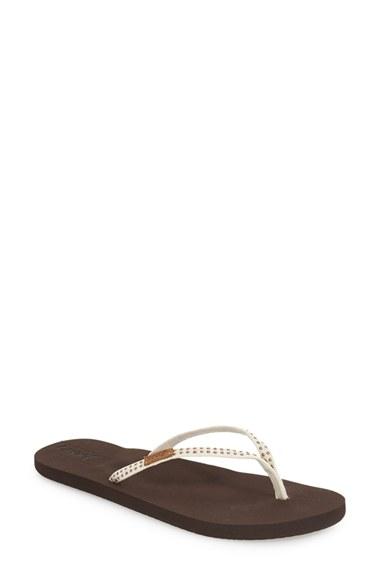 Women's Reef 'slim Ginger' Studded Flip Flop M - Brown