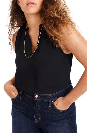 Women's J.crew Sleeveless Open V-neck Top