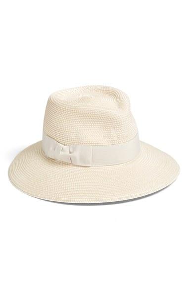 Women's Eric Javits 'phoenix' Packable Fedora Sun Hat - Ivory