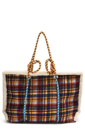 Topshop Blanket Rope Tote Bag - Blue