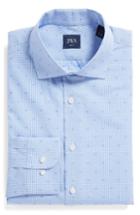 Men's John W. Nordstrom Trim Fit Check Dress Shirt .5 - Blue