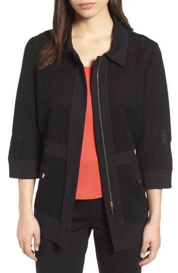 Women's Ming Wang Jacquard Jacket - Black