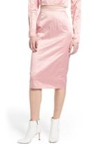 Women's Topshop Boutique Rigid Crinkle Skirt Us (fits Like 0-2) - Pink