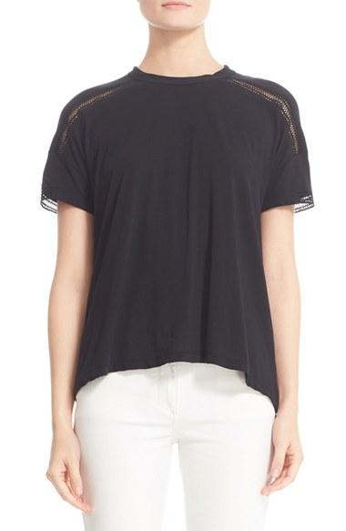 Women's Belstaff Edith Lace Inset Jersey Tee
