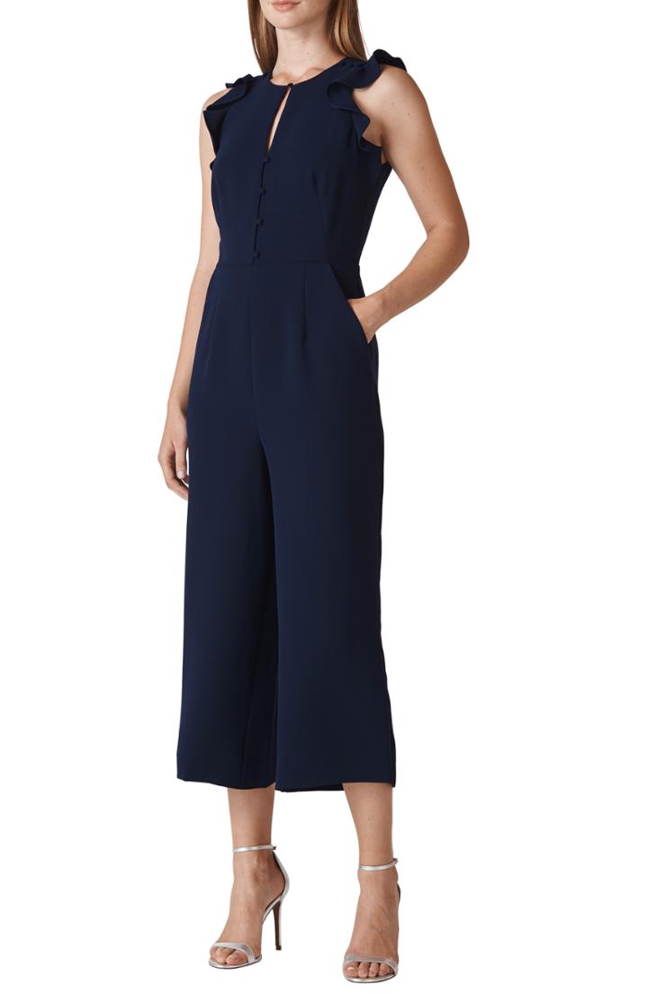 Women's Whistles Miranda Crepe Jumpsuit Us / 8 Uk - Blue