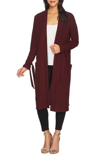 Women's 1.state Tie Sleeve Cardigan - Burgundy