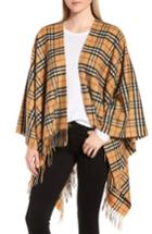 Women's Burberry Vintage Check Cashmere & Wool Cape, Size - Yellow