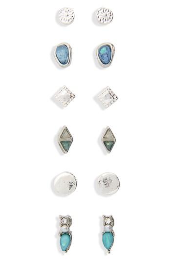 Women's Bp. 6-pack Dainty Stone Stud Earrings