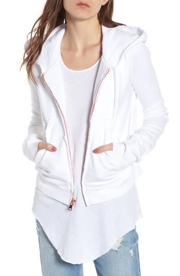 Women's Frank & Eileen Tee Lab Frayed Zip Hoodie - White