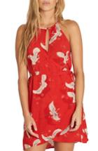 Women's Billabong Aloha Baby Print Wrap Dress - Red