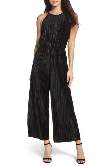 Women's 19 Cooper Pleated Velvet Jumpsuit - Black