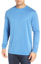 Men's Bugatchi Long Sleeve Crewneck T-shirt - Blue