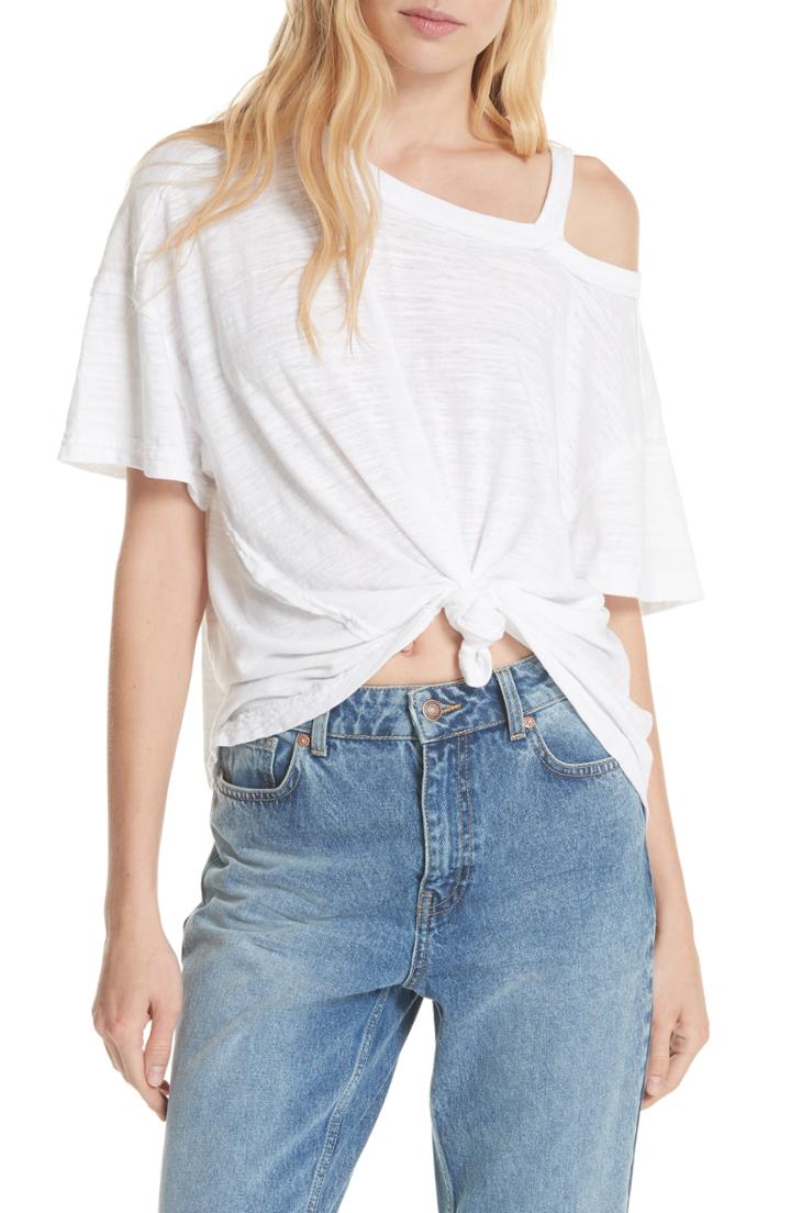 Women's We The Free By Free People Alex Cutout Tee - Pink