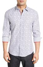 Men's Bugatchi Shaped Fit Floral Stripe Sport Shirt