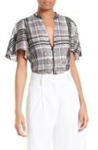 Women's Diane Von Furstenberg Silk Flutter Sleeve Top