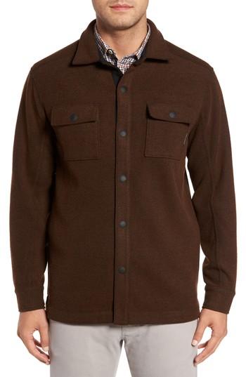 Men's Tommy Bahama Paradise Creek Snap Front Fleece Jacket - Brown