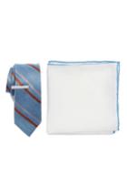 Men's The Tie Bar Pep Stripe 3-piece Skinny Tie Style Box, Size - Blue