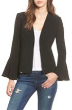 Women's Mural Bell Sleeve Jacket - Black