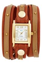 Women's La Mer Collections Studded Leather Wrap Watch, 19mm