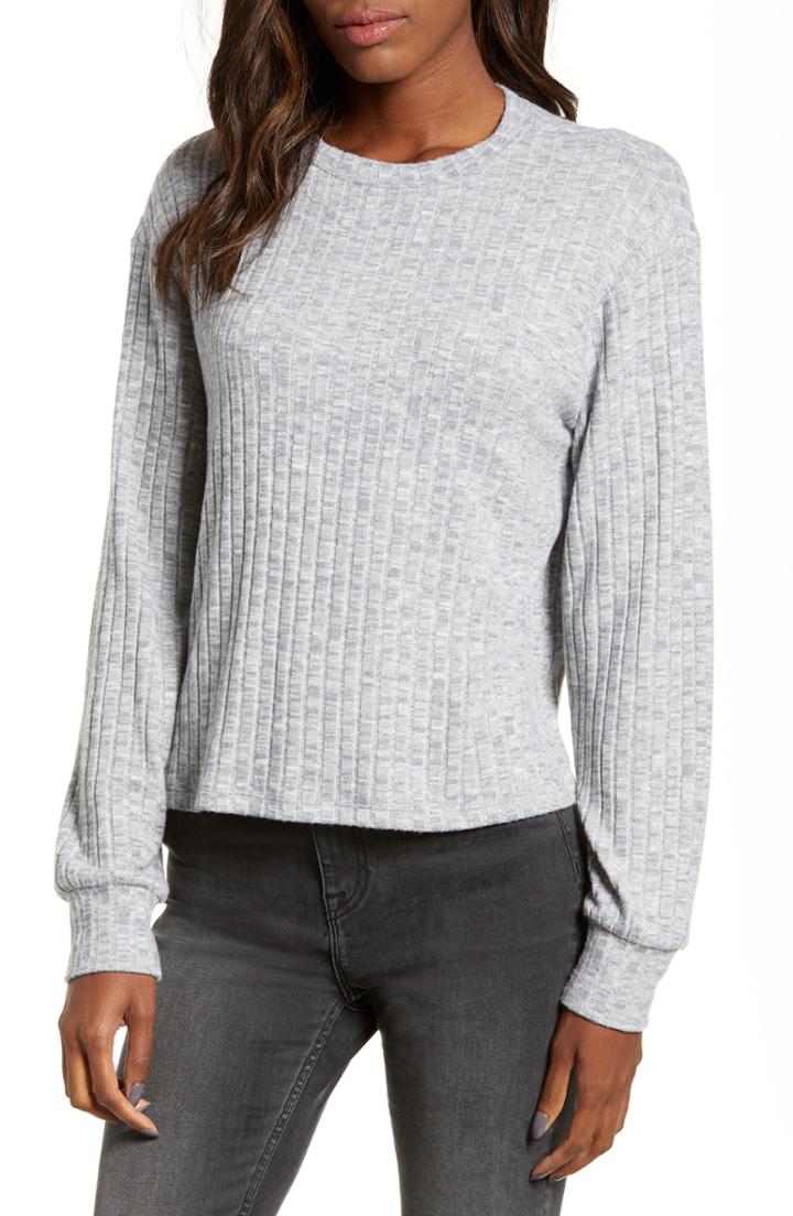 Women's Bp. Cozy Rib Knit Tee, Size - Grey