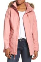 Women's Burton Hazel Waterproof Hooded Jacket With Removable Faux Fur Trim - Pink