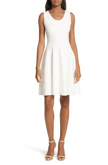 Women's Milly Degrade Chevron Fit & Flare Dress, Size - White