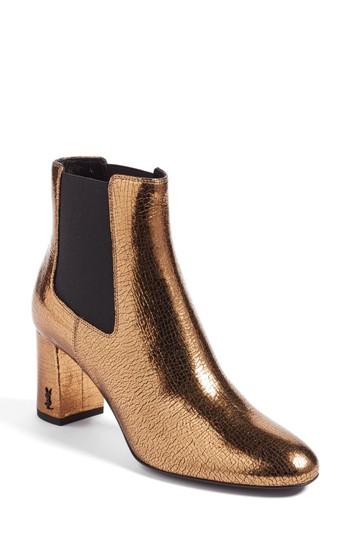 Women's Saint Laurent Loulou Bootie Us / 37eu - Metallic