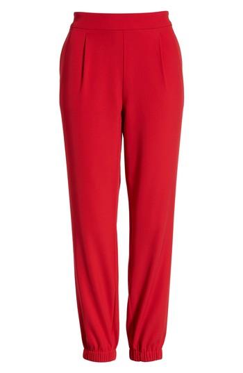 Women's Trouve Stretch Crepe Jogger Pants - Red