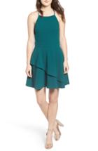 Women's Speechless Crepe Layered Skater Dress - Green