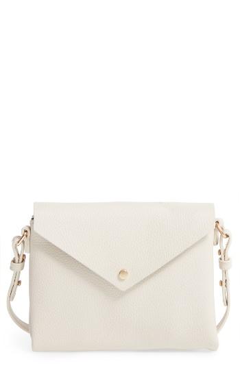 Street Level Faux Leather Envelope Crossbody Bag - Ivory