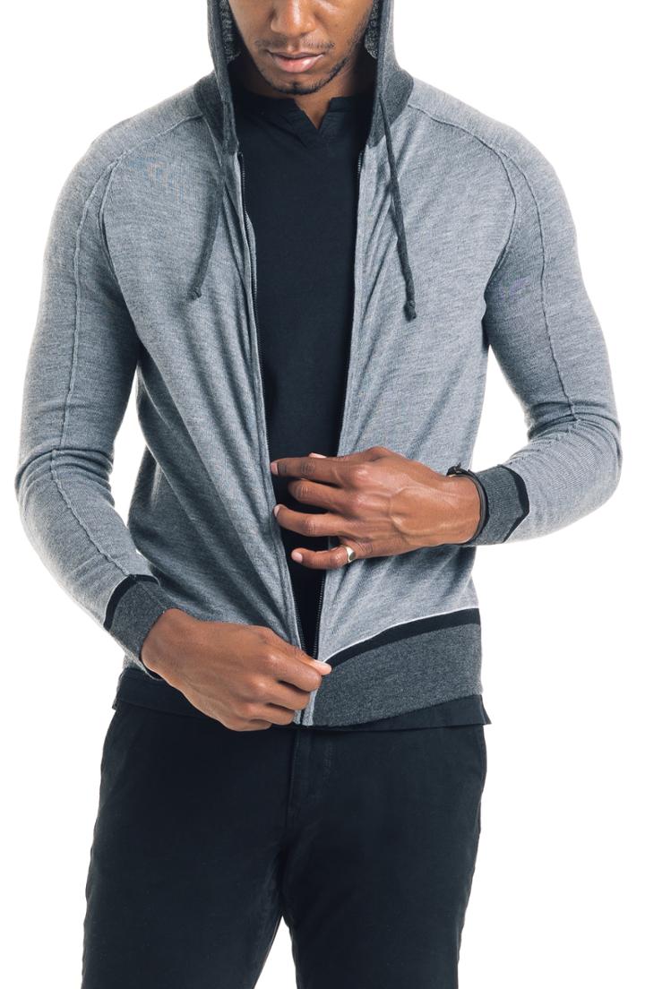 Men's Good Man Brand Modern Slim Fit Merino Wool Hoodie - Grey