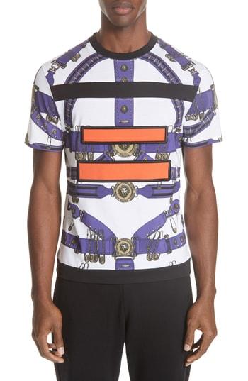 Men's Versus By Versace Safety Pin Harness T-shirt - Purple