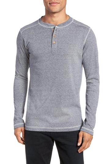 Men's Vintage 1946 Microstripe Long Sleeve Henley - Blue