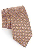 Men's Nordstrom Men's Shop Geo Pattern Silk Tie, Size - Orange