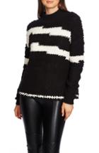 Women's 1.state Multitexture Mock Neck Sweater, Size - Black