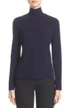 Women's St. John Collection 'nuda' Fine Jersey Turtleneck Shell, Size - Blue