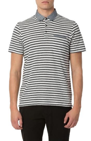 Men's Good Man Brand Trim Fit Stripe Linen Polo